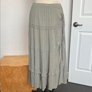 Elegant sage green Maxi Skirt